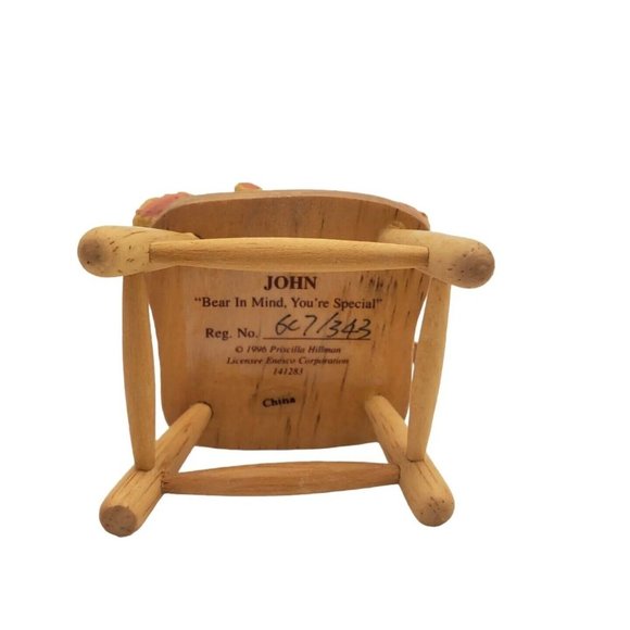 Cherished Teddies 141283 JOHN Thanksgiving Son In Chair 1996 Figurine Boy - Picture 6 of 6